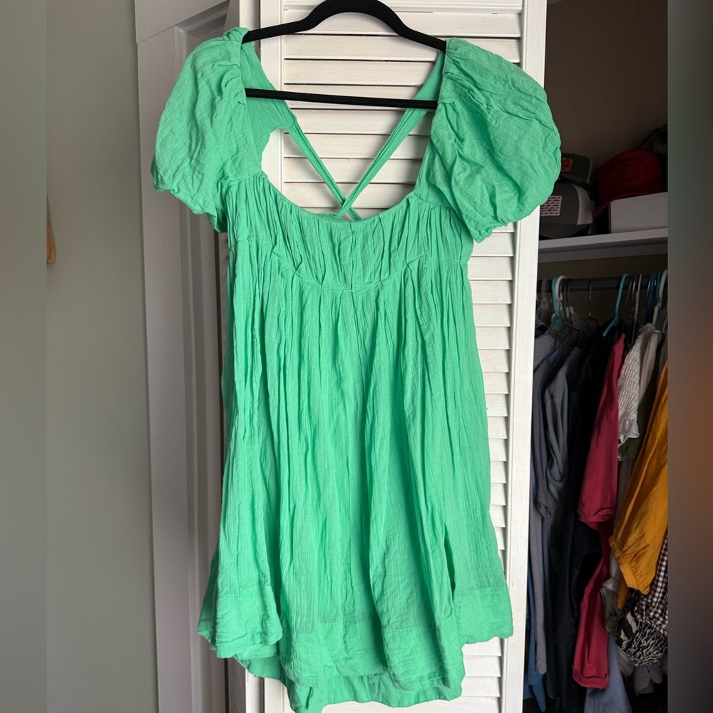Free People Marina mini dress green